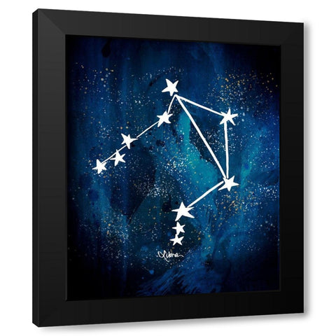 Libra Black Modern Wood Framed Art Print by Papa, Kat