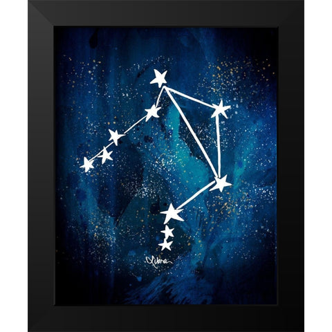 Libra Black Modern Wood Framed Art Print by Papa, Kat