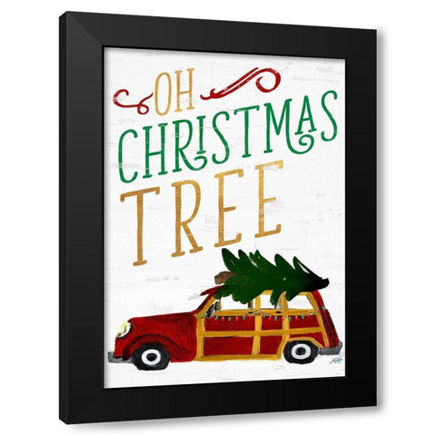 Oh Christmas Tree Black Modern Wood Framed Art Print by DeRice, Julie