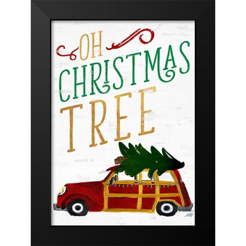Oh Christmas Tree Black Modern Wood Framed Art Print by DeRice, Julie