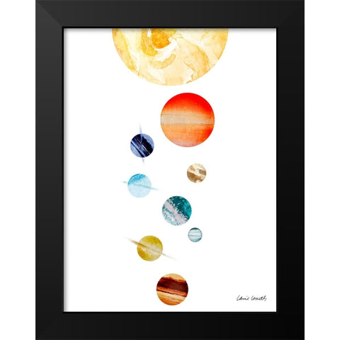 Collection Of Planets Black Modern Wood Framed Art Print by Loreth, Lanie