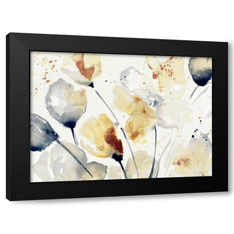 Autumn Abstract Floral Black Modern Wood Framed Art Print with Double Matting by Loreth, Lanie