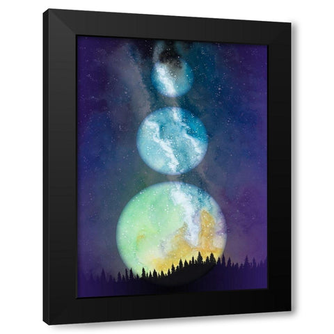 Within Space Black Modern Wood Framed Art Print by Bucheli, Amaya