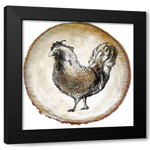 Barnyard Coop Circle I Black Modern Wood Framed Art Print by Diannart