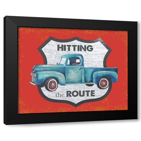 Hitting the Route in Red Black Modern Wood Framed Art Print with Double Matting by Medley, Elizabeth