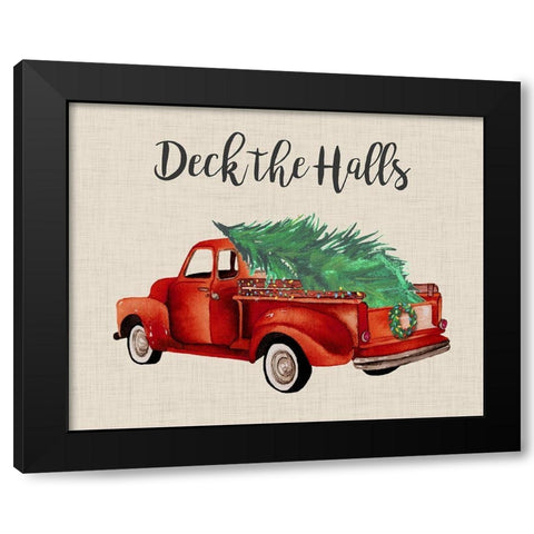 Deck The Halls Black Modern Wood Framed Art Print by Medley, Elizabeth