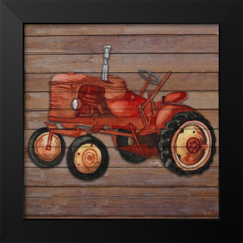 Tractor on Wood II Black Modern Wood Framed Art Print by Medley, Elizabeth