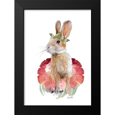 Ballet Bunny I Black Modern Wood Framed Art Print by Loreth, Lanie