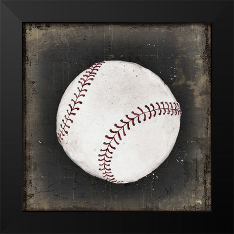 Old School Baseball Black Modern Wood Framed Art Print by Medley, Elizabeth