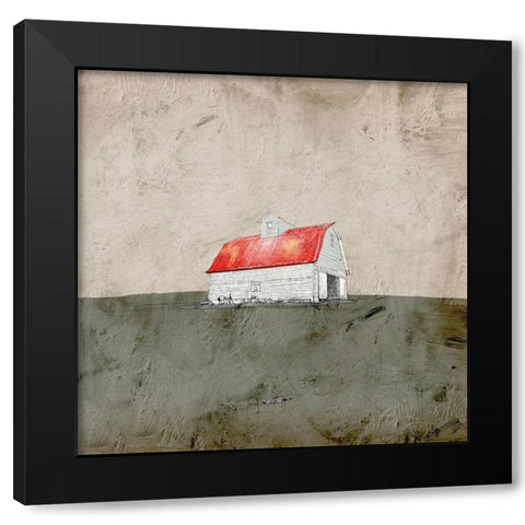 Red and White Barn Black Modern Wood Framed Art Print with Double Matting by Mabat, Ynon