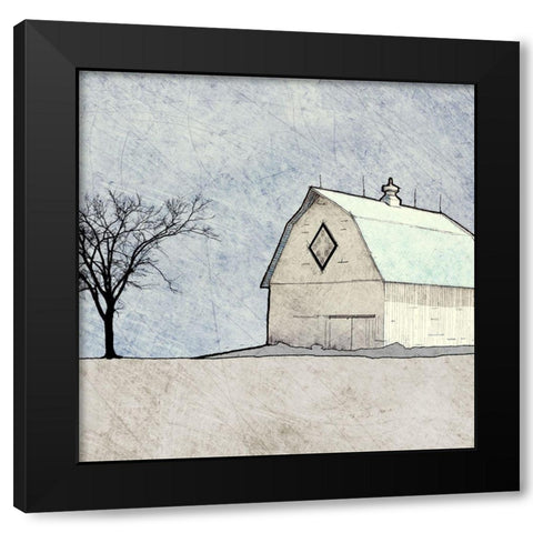 Out In the Barn Black Modern Wood Framed Art Print with Double Matting by Mabat, Ynon