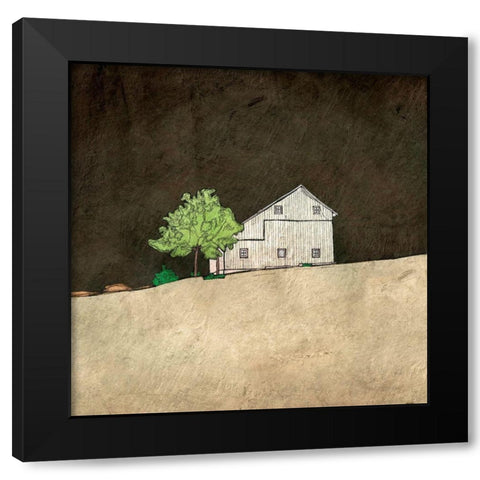 Barn in the Dark Black Modern Wood Framed Art Print by Mabat, Ynon