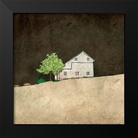 Barn in the Dark Black Modern Wood Framed Art Print by Mabat, Ynon