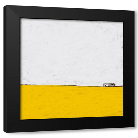 Barn in the Distance Black Modern Wood Framed Art Print with Double Matting by Mabat, Ynon