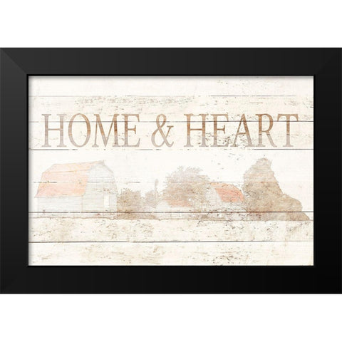 Home and Heart Black Modern Wood Framed Art Print by Mabat, Ynon