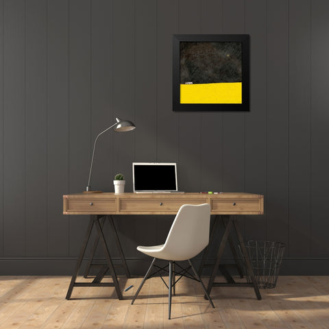 Barn in the Distance at Night Black Modern Wood Framed Art Print by Mabat, Ynon