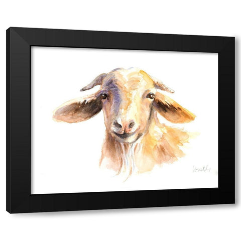 Morning Goat Black Modern Wood Framed Art Print with Double Matting by Loreth, Lanie