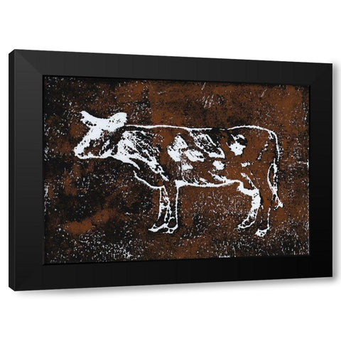 Country Cow Black Modern Wood Framed Art Print with Double Matting by Loreth, Lanie