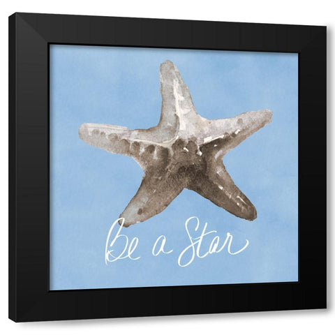 Be A Star Shell Black Modern Wood Framed Art Print by Loreth, Lanie