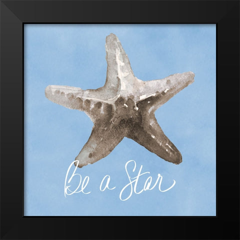 Be A Star Shell Black Modern Wood Framed Art Print by Loreth, Lanie