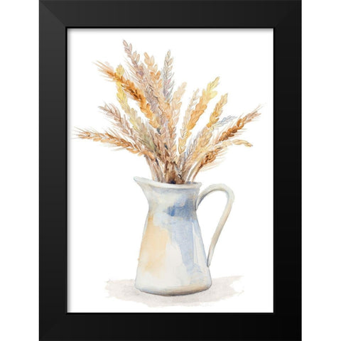 Wheat in Pitcher Black Modern Wood Framed Art Print by Loreth, Lanie