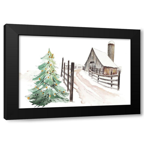 Vermont Farm Black Modern Wood Framed Art Print with Double Matting by Pinto, Patricia