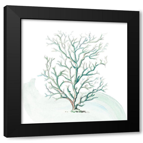 Turquoise Ocean Sea Coral Black Modern Wood Framed Art Print with Double Matting by Pinto, Patricia