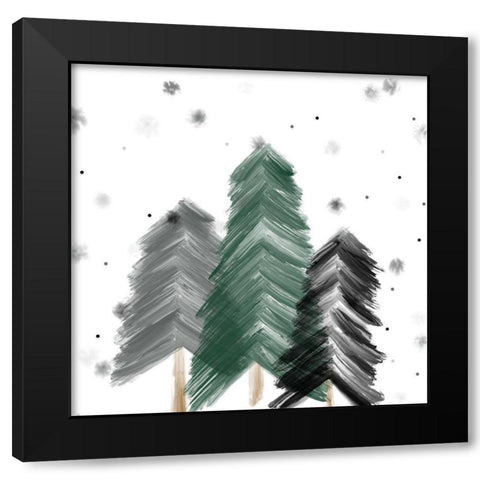 Nordic Christmas Black Modern Wood Framed Art Print by Quach, Anna