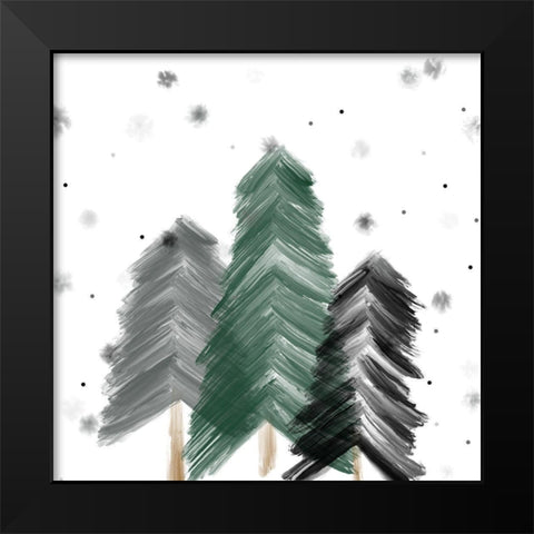 Nordic Christmas Black Modern Wood Framed Art Print by Quach, Anna