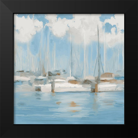Golf Harbor Boats I Black Modern Wood Framed Art Print by Meneely, Dan