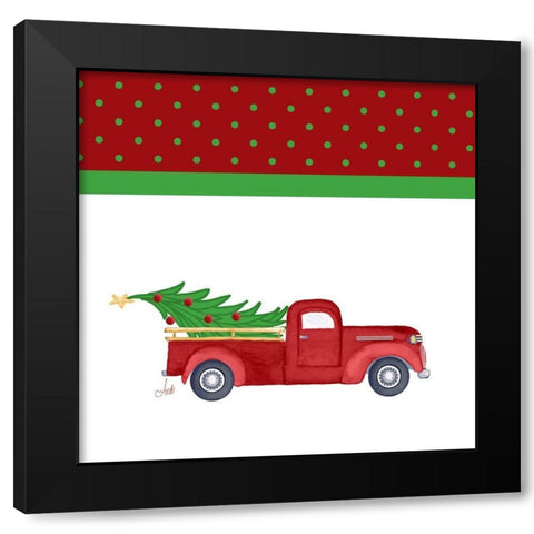 Country Christmas I Black Modern Wood Framed Art Print with Double Matting by Metz, Andi