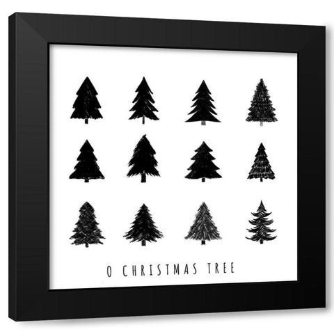 O Christmas Tree Black Modern Wood Framed Art Print by Navas, Emily