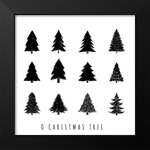 O Christmas Tree Black Modern Wood Framed Art Print by Navas, Emily