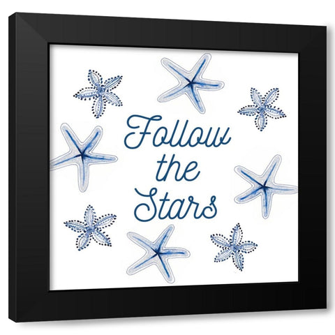 Follow The Stars Black Modern Wood Framed Art Print with Double Matting by Loreth, lanie