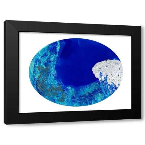 Earth Waves Away Black Modern Wood Framed Art Print by Grace, Ajoya