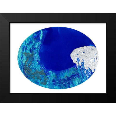 Earth Waves Away Black Modern Wood Framed Art Print by Grace, Ajoya