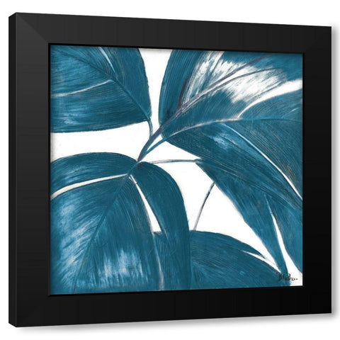 La Palmera in Turquoise I Black Modern Wood Framed Art Print with Double Matting by Pinto, Patricia