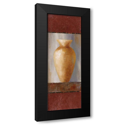 Rustic Gold Flower Vase I Black Modern Wood Framed Art Print by Loreth, Lanie