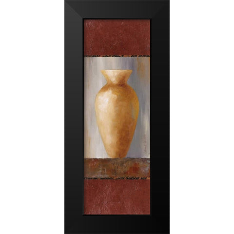 Rustic Gold Flower Vase I Black Modern Wood Framed Art Print by Loreth, Lanie