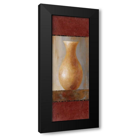 Rustic Gold Flower Vase II Black Modern Wood Framed Art Print by Loreth, Lanie