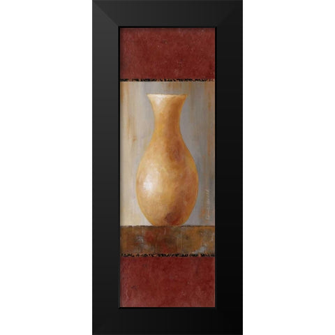 Rustic Gold Flower Vase II Black Modern Wood Framed Art Print by Loreth, Lanie