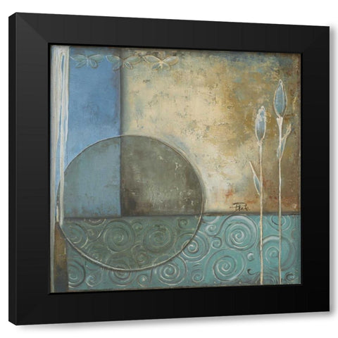 Inspiration in Blue II Black Modern Wood Framed Art Print with Double Matting by Pinto, Patricia