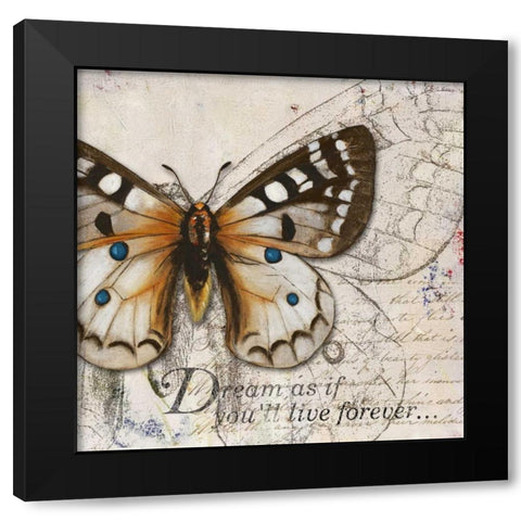 Living your Dreams I Black Modern Wood Framed Art Print with Double Matting by Pinto, Patricia