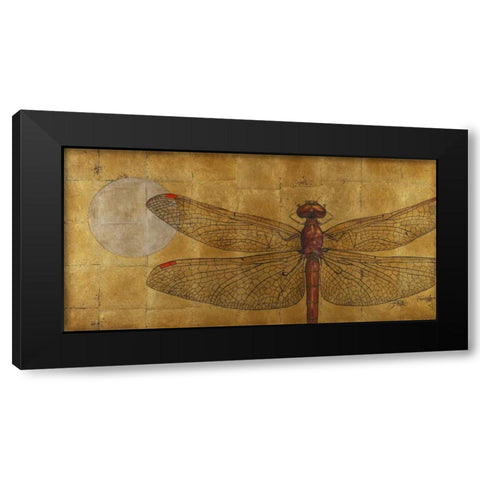 Dragonfly on Gold Black Modern Wood Framed Art Print by Pinto, Patricia