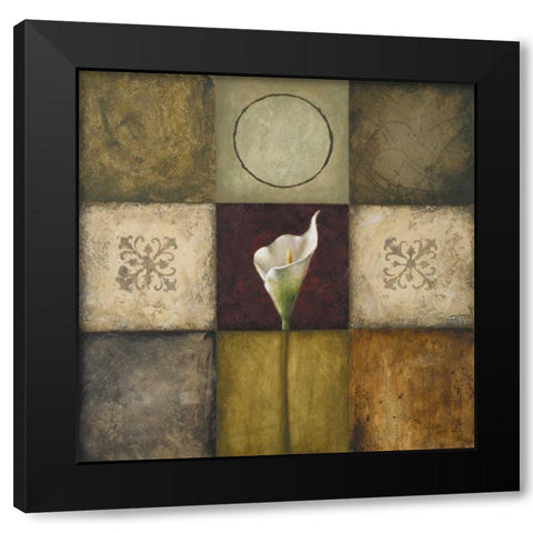 Flourish I Black Modern Wood Framed Art Print with Double Matting by Marcon, Michael