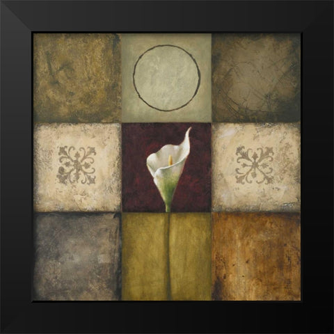 Flourish I Black Modern Wood Framed Art Print by Marcon, Michael
