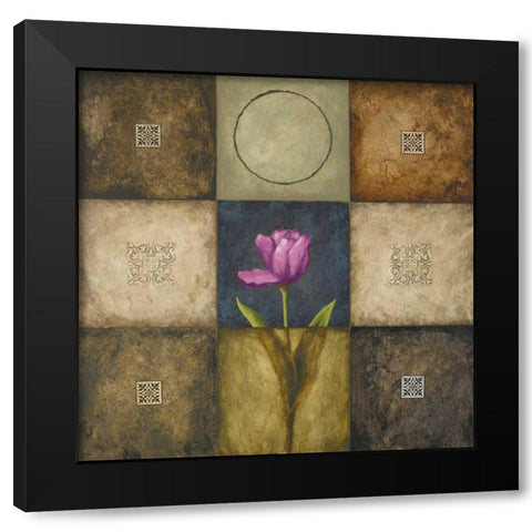 Flourish II Black Modern Wood Framed Art Print with Double Matting by Marcon, Michael