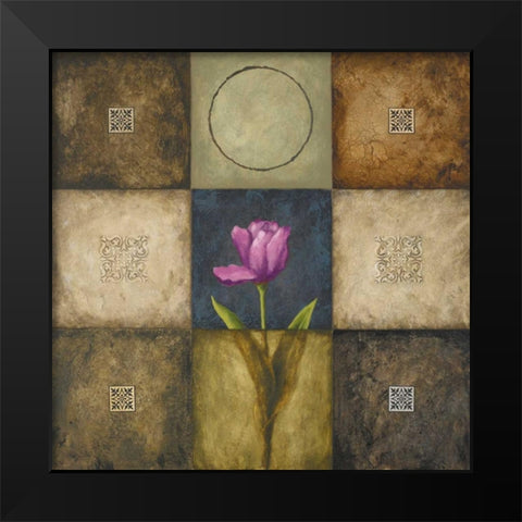 Flourish II Black Modern Wood Framed Art Print by Marcon, Michael