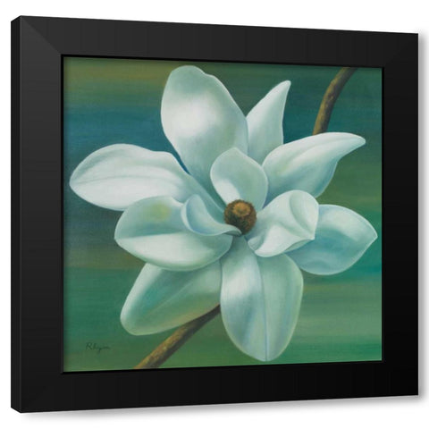 Star Magnolia Black Modern Wood Framed Art Print with Double Matting by Rhyan, Vivien