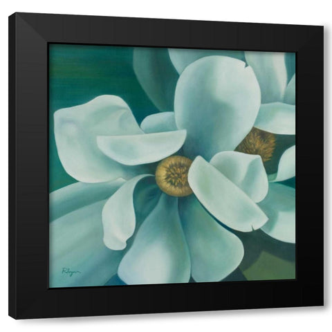 Twin Magnolia Black Modern Wood Framed Art Print with Double Matting by Rhyan, Vivien